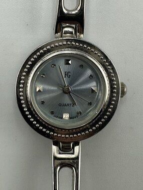 3/$30 Advance Watch Women Silver Tone Round Blue Dial 22MM New Battery 7.25 Inch